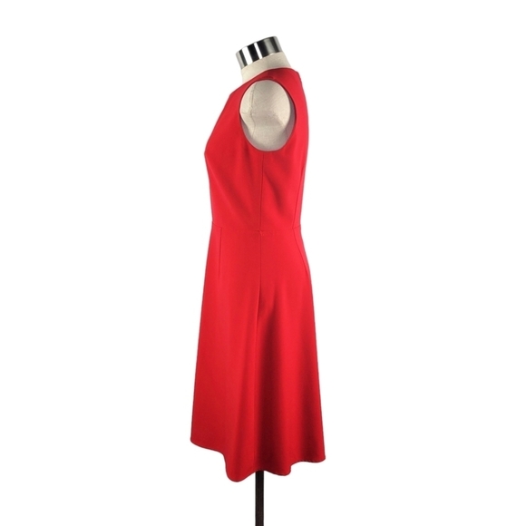 Calvin Klein Women's Red Sleeveless Fit & Flare Knee-Length Modest Dress Size 2 - Picture 4 of 10